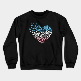 Trans Butterflies Heart Crewneck Sweatshirt